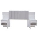 Ver imagem 2 de Cabeceira Casal Queen 160 cm Ripada 100% MDF Estofada Isis com 02 Mesas de Cabeceira Espresso Móveis Marrom