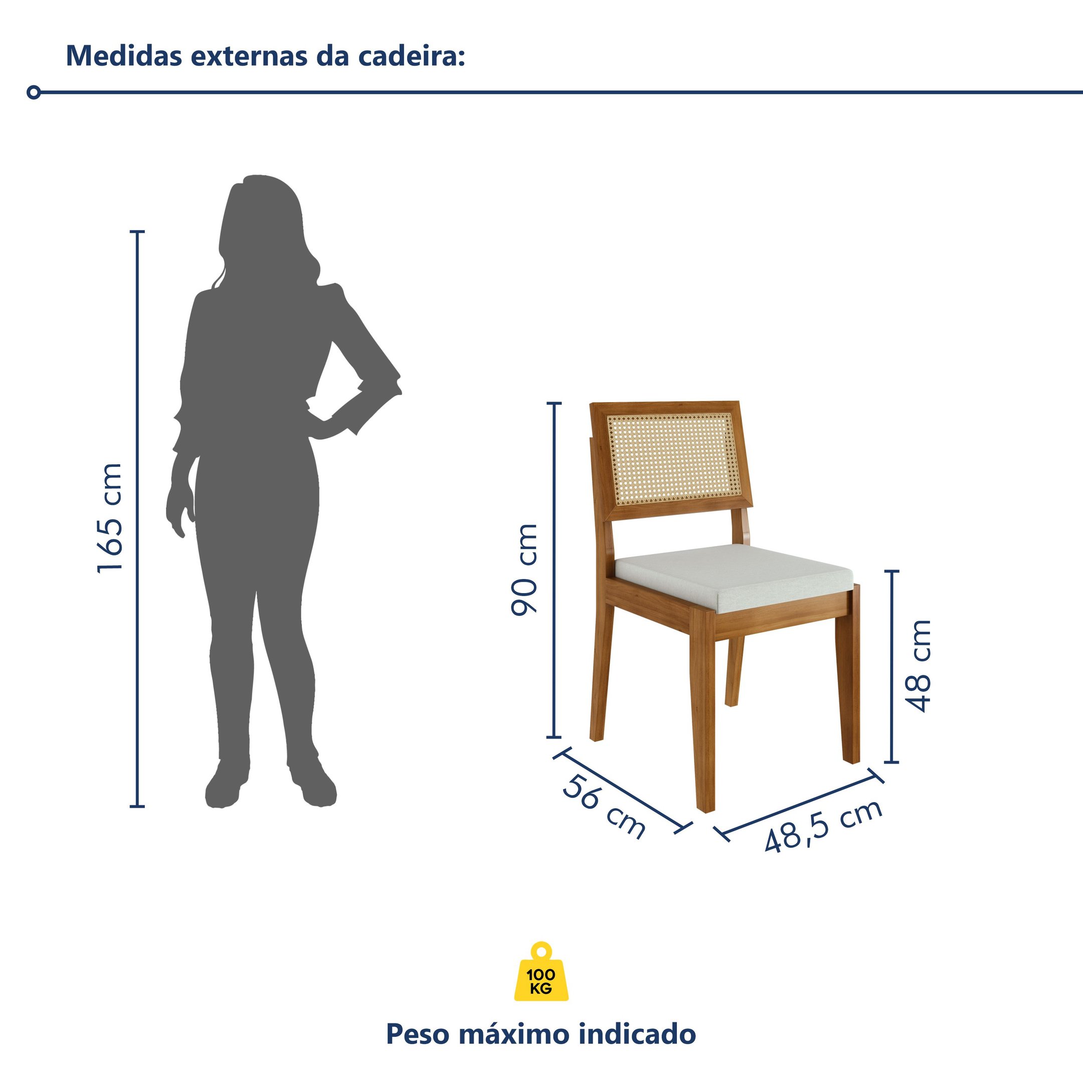 Conjunto 2 Cadeiras Rainha em Madeira Maciça - 4