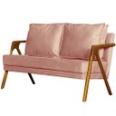Ver imagem 2 de Namoradeira Mona Luxo Decorativa Recepção - Veludo Rose