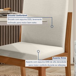 Conjunto Sala de Jantar Mesa Donna com 4 Cadeiras Lady em Madeira Maciça - 8