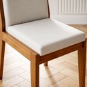 Ver imagem 5 de Conjunto Sala de Jantar Mesa Donna com 4 Cadeiras Lady em Madeira Maciça Marrom/Mel/Off White