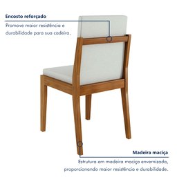 Conjunto Sala de Jantar Mesa Donna com 4 Cadeiras Lady em Madeira Maciça - 6