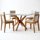 Ver imagem 3 de Conjunto Sala de Jantar Mesa Donna com 4 Cadeiras Lady em Madeira Maciça