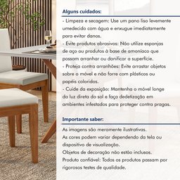 Conjunto Sala de Jantar Mesa Donna com 4 Cadeiras Lady em Madeira Maciça - 15