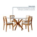 Ver mais imagens de Conjunto Sala de Jantar Mesa Donna com 4 Cadeiras Rainha em Madeira Maciça Marrom/Mel/Off White