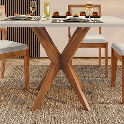 Conjunto Sala de Jantar Mesa Donna com 4 Cadeiras Rainha em Madeira Maciça - 10