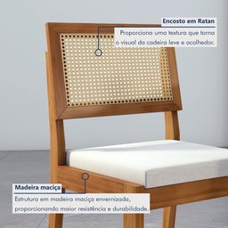 Conjunto Sala de Jantar Mesa Donna com 4 Cadeiras Rainha em Madeira Maciça - 6