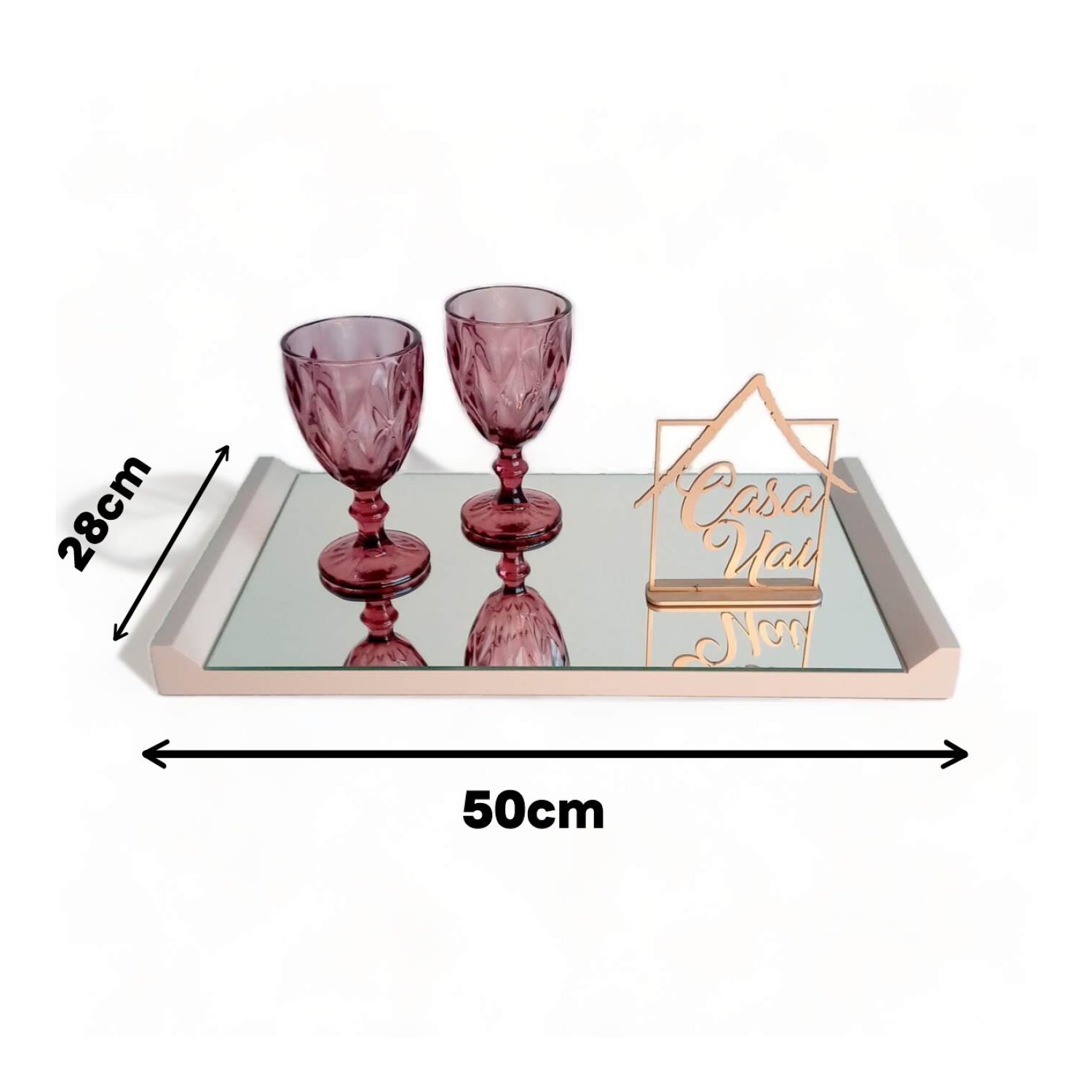 Bandeja Decorativa Liz Espelho Cristal 50x28 - 5