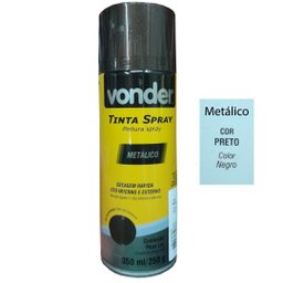 Tinta Spray Preto Metalico 350ml Vonder - 2