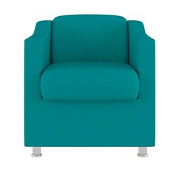 Kit 2 Poltronas Decorativas Reforçada Consultório Sala Suede Cor:Azul Turquesa - 3