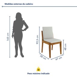 Conjunto Sala de Jantar Mesa Monalisa com 6 Cadeiras Lady em Madeira Maciça - 9