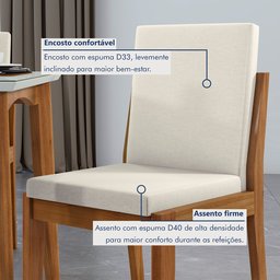 Conjunto Sala de Jantar Mesa Monalisa com 6 Cadeiras Lady em Madeira Maciça - 7