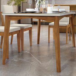 Conjunto Sala de Jantar Mesa Monalisa com 6 Cadeiras Lady em Madeira Maciça - 11