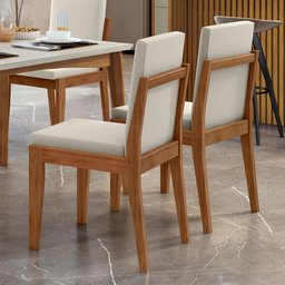 Conjunto Sala de Jantar Mesa Monalisa com 6 Cadeiras Lady em Madeira Maciça - 10