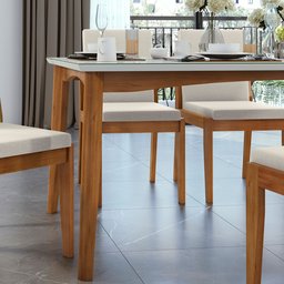Conjunto Sala de Jantar Mesa Monalisa com 6 Cadeiras Lady em Madeira Maciça - 13