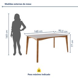 Conjunto Sala de Jantar Mesa Monalisa com 6 Cadeiras Lady em Madeira Maciça - 8