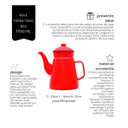 Bule Retrô 1700ml Mimo Style:Vermelho - 4