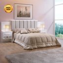 Ver imagem 7 de Cabeceira Casal Queen 160 cm Ripada 100% MDF Estofada Isis com 02 Mesas de Cabeceira Espresso Móvei