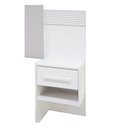 Ver mais imagens de Cabeceira Casal Queen 160 cm Ripada 100% MDF Estofada Isis com 02 Mesas de Cabeceira Espresso Móveis Branco