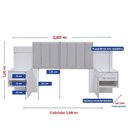 Ver imagem 4 de Cabeceira Casal Queen 160 cm Ripada 100% MDF Estofada Isis com 02 Mesas de Cabeceira Espresso Móvei