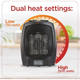 Black+decker Aquecedor Portátil com Alça, 750w/1500w (preto) - 2