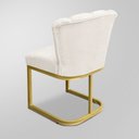 Ver imagem 3 de Kit 06 Cadeira Flor Industrial Linho - Base Ferro Dourado - Bege