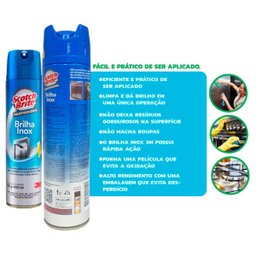 Brilha Inox Scotch-brite Limpeza Profissional 400ml 3m - 3