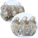 Ver imagem 3 de Kit 3 Decoração Natal Presilha Pássaro com Glitter Bronze