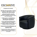 Ver imagem 6 de Poltrona Decorativa Roma Giratória em Courino Confortável Base 360 Graus Escritório Clínica Montada: