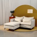 Ver imagem 1 de Sofá Modular 2 Lugares com Chaise e Pé Metal Sôma CabeCasa MadeiraOriginals Bege Natural