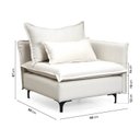 Ver imagem 7 de Sofá Modular 2 Lugares com Chaise e Pé Metal Sôma CabeCasa MadeiraOriginals Bege Natural