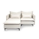 Ver imagem 3 de Sofá Modular 2 Lugares com Chaise e Pé Metal Sôma CabeCasa MadeiraOriginals Bege Natural