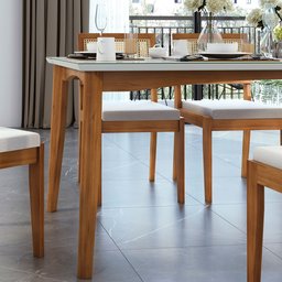 Conjunto Sala de Jantar Mesa Monalisa com 6 Cadeiras Rainha em Madeira Maciça - 12