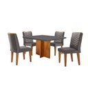 Ver imagem 2 de Conjunto Sala de Jantar Mesa Olímpia 90cm Tampo em Mdf Canto Copo e 4 Cadeiras Liz Moderna