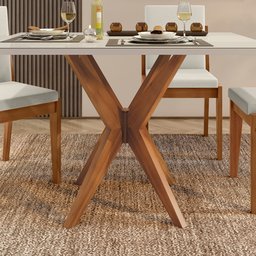 Mesa de Jantar para 4 Lugares 120x90cm Donna em Madeira Maciça - 8