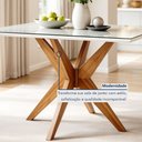 Ver mais imagens de Mesa de Jantar para 4 Lugares 120x90cm Donna em Madeira Maciça Marrom/Mel/Off White