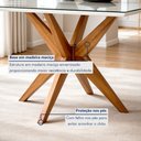 Ver imagem 6 de Mesa de Jantar para 4 Lugares 120x90cm Donna em Madeira Maciça Marrom/Mel/Off White