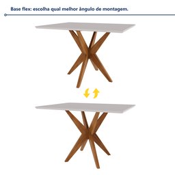 Mesa de Jantar para 4 Lugares 120x90cm Donna em Madeira Maciça - 6