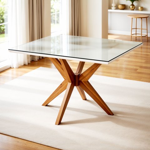 Mesa de Jantar para 4 Lugares 120x90cm Donna em Madeira Maciça