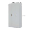 Ver imagem 4 de Guarda Roupa Ravi em Mdf 3 Portas 2 Gavetas 120,5x232,2cm Branco 1120