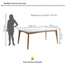 Ver imagem 3 de Mesa de Jantar para 6 Lugares 160cmx90cm Monalisa em Madeira Maciça