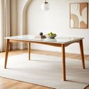 Ver imagem 1 de Mesa de Jantar para 6 Lugares 160CMX90CM Monalisa em Madeira Maciça Marrom/Mel/Off White