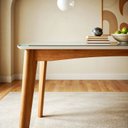 Ver mais imagens de Mesa de Jantar para 6 Lugares 160CMX90CM Monalisa em Madeira Maciça Marrom/Mel/Off White