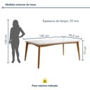 Ver imagem 3 de Mesa de Jantar para 6 Lugares 160CMX90CM Monalisa em Madeira Maciça Marrom/Mel/Off White