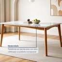 Ver imagem 7 de Mesa de Jantar para 6 Lugares 160CMX90CM Monalisa em Madeira Maciça Marrom/Mel/Off White