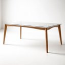 Ver imagem 2 de Mesa de Jantar para 6 Lugares 160CMX90CM Monalisa em Madeira Maciça Marrom/Mel/Off White
