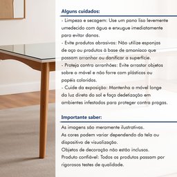 Mesa de Jantar para 6 Lugares 160cmx90cm Monalisa em Madeira Maciça - 5