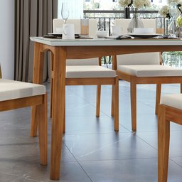 Mesa de Jantar 6 Lugares 160cmx90cm Monalisa em Madeira Maciça em Madeira Maciça - 7