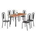 Ver imagem 2 de Conjunto para Sala de Jantar com 6 Cadeiras Lívia Prata/Preto