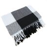 Manta para Sofá Tipo Manta Capa de Sofá 2,40 X 1,80 Cor:preto com Branco Xadrez - 1
